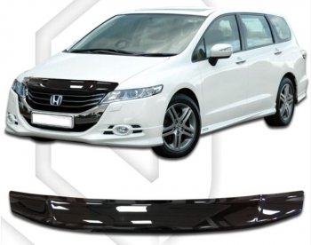 1 899 р. Дефлектор капота (RB3/RB4) CA-Plastiс  Honda Odyssey  4 (2008-2013) (Classic черный, Без надписи)  с доставкой в г. Владивосток. Увеличить фотографию 1