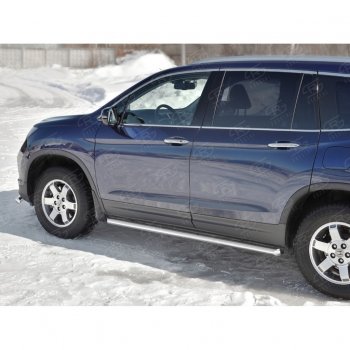 21 999 р. Пороги труба d63 SLITKOFF (вариант №1) Honda Pilot YF6 дорестайлинг (2016-2019)  с доставкой в г. Владивосток. Увеличить фотографию 3