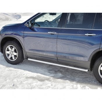 21 999 р. Пороги труба d63 SLITKOFF (вариант №1) Honda Pilot YF6 дорестайлинг (2016-2019)  с доставкой в г. Владивосток. Увеличить фотографию 4