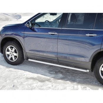 21 999 р. Пороги труба d63 SLITKOFF (вариант №3) Honda Pilot YF6 дорестайлинг (2016-2019)  с доставкой в г. Владивосток. Увеличить фотографию 4