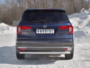 18 999 р. Защита заднего бампера (Ø63 мм, нержавейка) SLITKOFF  Honda Pilot  YF6 (2016-2019) дорестайлинг  с доставкой в г. Владивосток. Увеличить фотографию 4