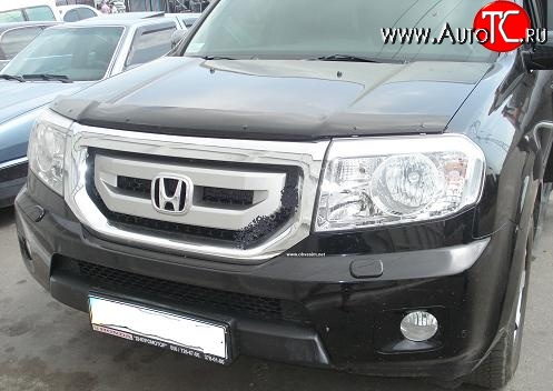 2 999 р. Дефлектор капота NovLine Honda Pilot YF4 дорестайлинг (2008-2011)  с доставкой в г. Владивосток