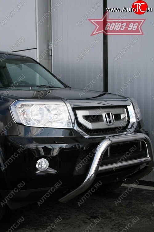 20 114 р. Защита переднего бампера Souz-96 (d76) Honda Pilot YF4 дорестайлинг (2008-2011)  с доставкой в г. Владивосток