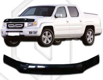 2 079 р. Дефлектор капота CA-Plastic Honda Ridgeline YK1 дорестайлинг (2005-2008) (Classic черный, Без надписи)  с доставкой в г. Владивосток. Увеличить фотографию 1