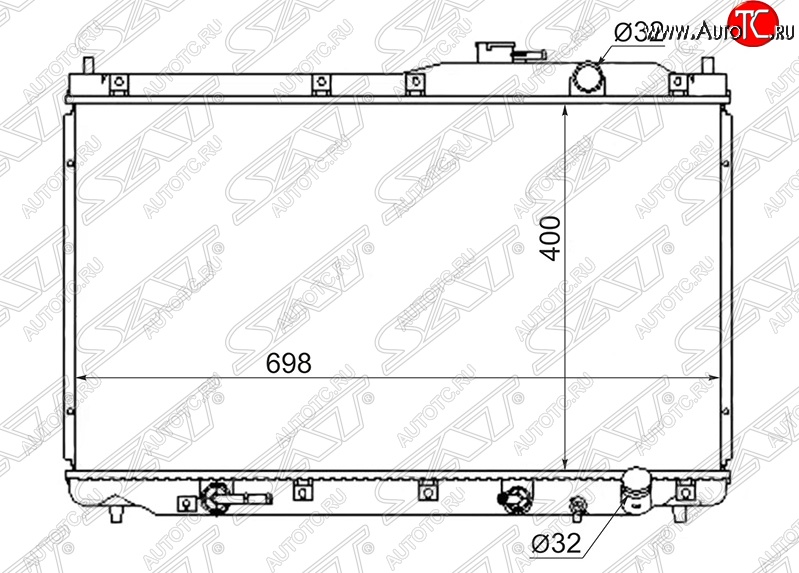 6 649 р. Радиатор двигателя SAT (пластинчатый, B20B, МКПП/АКПП)  Honda StepWagon  RF1,RF2 (1996-2001) минивэн дорестайлинг, минивэн рестайлинг  с доставкой в г. Владивосток