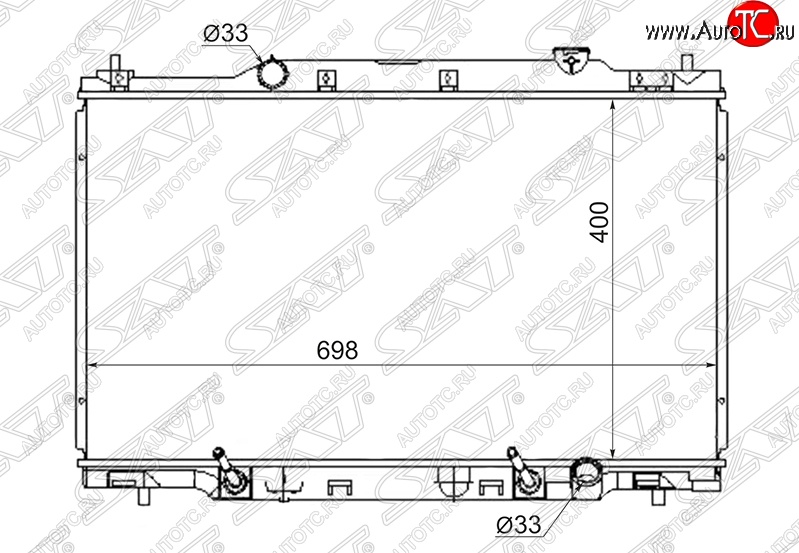 6 699 р. Радиатор двигателя SAT (пластинчатый, 2.0, МКПП/АКПП) Honda Stream 1 RN1,RN3  дорестайлинг (2000-2004)  с доставкой в г. Владивосток