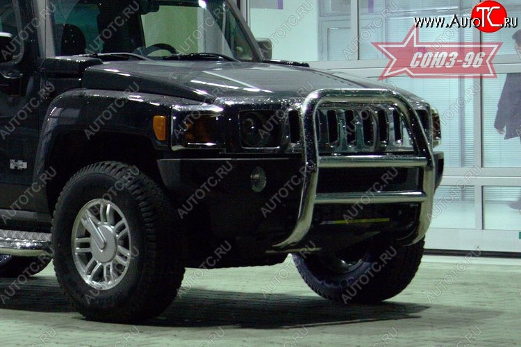 19 439 р. Защита переднего бампера Souz-96 (d76) HUMMER H3 (2005-2010)  с доставкой в г. Владивосток