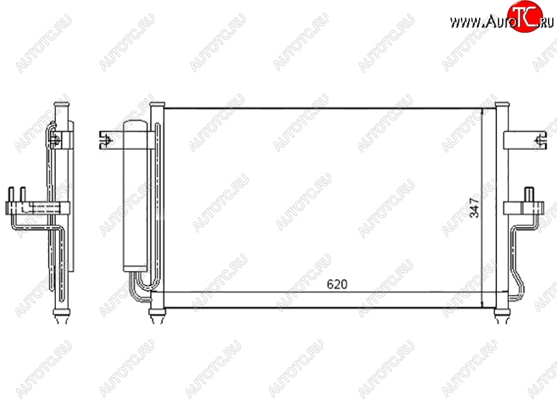 5 999 р. Радиатор кондиционера SAT  Hyundai Accent  седан ТагАЗ (2001-2012)  с доставкой в г. Владивосток