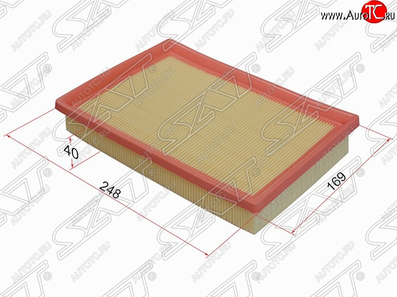 261 р. Фильтр воздушный двигателя SAT (248х169х40 mm)  Hyundai Accent  седан ТагАЗ (2001-2012), Mitsubishi Delica  4 (1994-2007), Mitsubishi L400 (1994-2006)  с доставкой в г. Владивосток