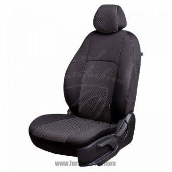 4 249 р. Чехлы для сидений Lord Autofashion Дублин (жаккард) Hyundai Accent седан ТагАЗ (2001-2012) (Черный, вставка Сеул серый)  с доставкой в г. Владивосток. Увеличить фотографию 1