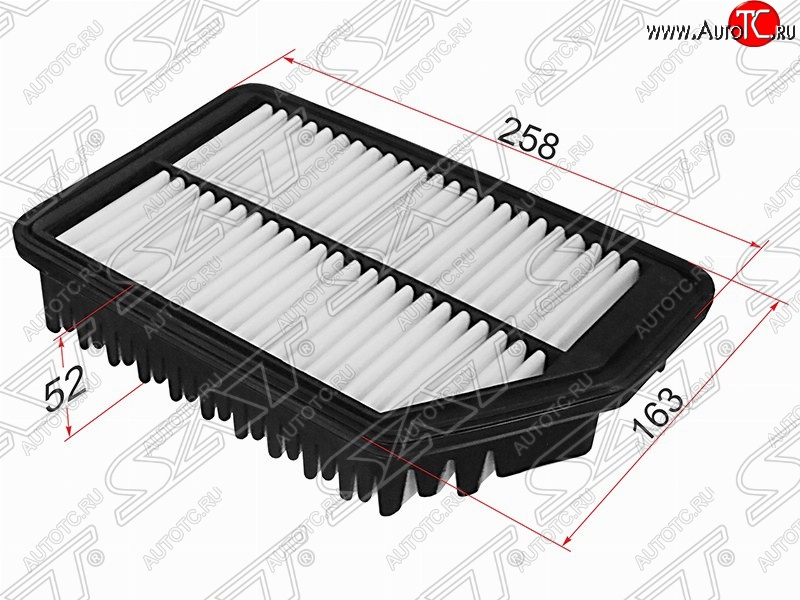 329 р. Фильтр воздушный двигателя SAT (258х163х52 mm)  Hyundai Avante, Elantra (MD,  AD), I30 (2 GD), KIA Ceed (2 JD), Cerato (3 YD)  с доставкой в г. Владивосток
