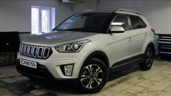 8 099 р. Решётка радиатора Next Hyundai Creta GS рестайлинг (2019-2021) (цвет: Чёрный матовый с серебристым выделением ноздрей)  с доставкой в г. Владивосток. Увеличить фотографию 3