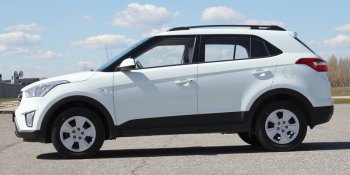 8 199 р. Комплект рейлингов АПС  Hyundai Creta  GS (2015-2021) дорестайлинг, рестайлинг (Серебристые без поперечин )  с доставкой в г. Владивосток. Увеличить фотографию 8