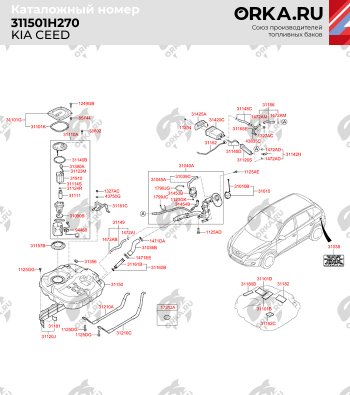 14 449 р. Бак топливный BAKPLAST (53 л., пластиковый) Hyundai I30 FD универсал дорестайлинг (2007-2010)  с доставкой в г. Владивосток. Увеличить фотографию 2