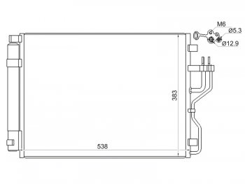 Радиатор кондиционера (DIESEL) SAT Hyundai IX35 LM дорестайлинг (2009-2013)