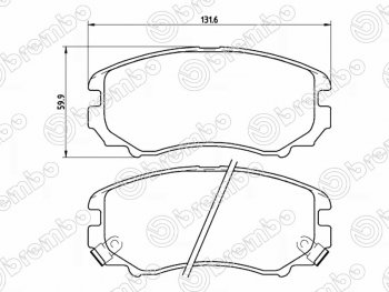 Комплект передних тормозных колодок BREMBO Hyundai IX35 LM дорестайлинг (2009-2013)