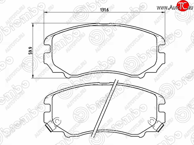 3 369 р. Комплект передних тормозных колодок BREMBO Hyundai IX35 LM дорестайлинг (2009-2013)  с доставкой в г. Владивосток