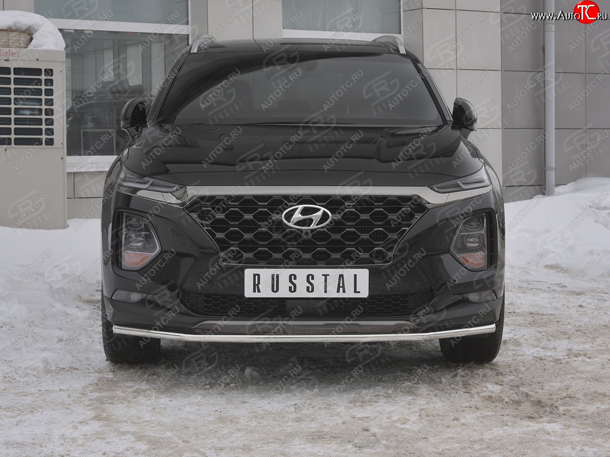 15 499 р. Защита переднего бампера (Ø42 мм, нержавейка) SLITKOFF  Hyundai Santa Fe  TM (2018-2021) дорестайлинг  с доставкой в г. Владивосток