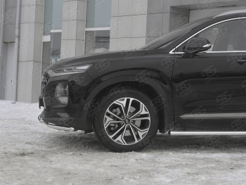 21 399 р. Защита переднего бампера из труб d42 SLITKOFF  Hyundai Santa Fe  TM (2018-2021) дорестайлинг  с доставкой в г. Владивосток. Увеличить фотографию 2