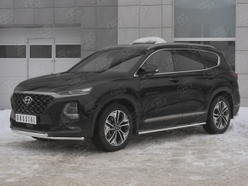 21 399 р. Защита переднего бампера из труб d42 SLITKOFF  Hyundai Santa Fe  TM (2018-2021) дорестайлинг  с доставкой в г. Владивосток. Увеличить фотографию 4