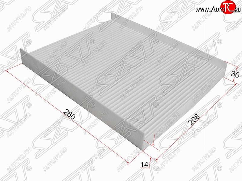 288 р. Фильтр салонный SAT (260х208х30 mm)  Hyundai Santa Fe ( CM,  DM) (2006-2019) дорестайлинг, рестайлинг, дорестайлинг, рестайлинг  с доставкой в г. Владивосток