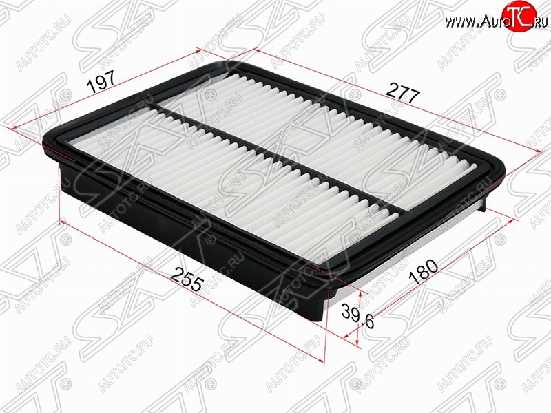 339 р. Фильтр воздушный двигателя (diesel 2.0, 2.2) SAT (277х197х39.6 mm)  Hyundai Santa Fe  CM (2009-2012), KIA Sorento  XM (2009-2015)  с доставкой в г. Владивосток