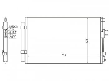 Радиатор кондиционера SAT Hyundai (Хюндаи) Santa Fe (Санта)  DM (2012-2016) DM дорестайлинг