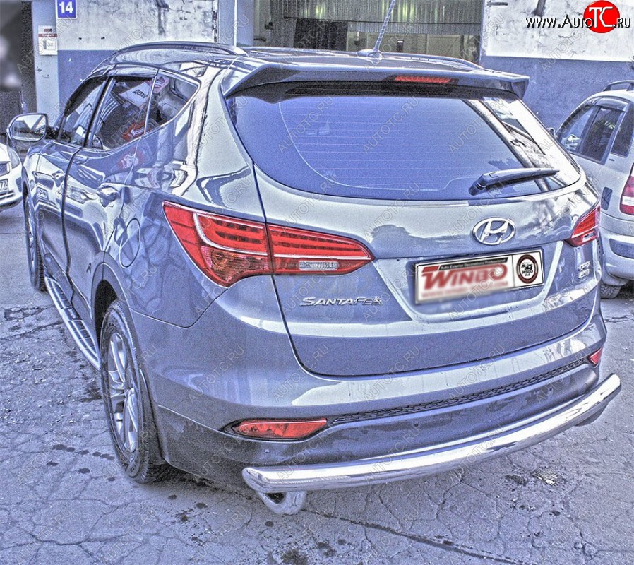 11 599 р. Защита заднего бампера WINBO (Ø60 мм, нержавейка)  Hyundai Santa Fe  DM (2012-2016) дорестайлинг  с доставкой в г. Владивосток