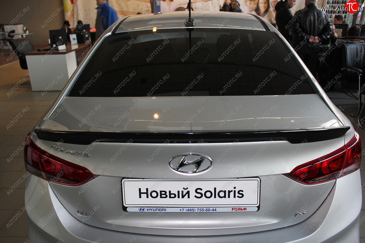 3 899 р. Спойлер на крышку багажника Автократ Hyundai Solaris HCR седан дорестайлинг (2017-2020) (Неокрашенный)  с доставкой в г. Владивосток