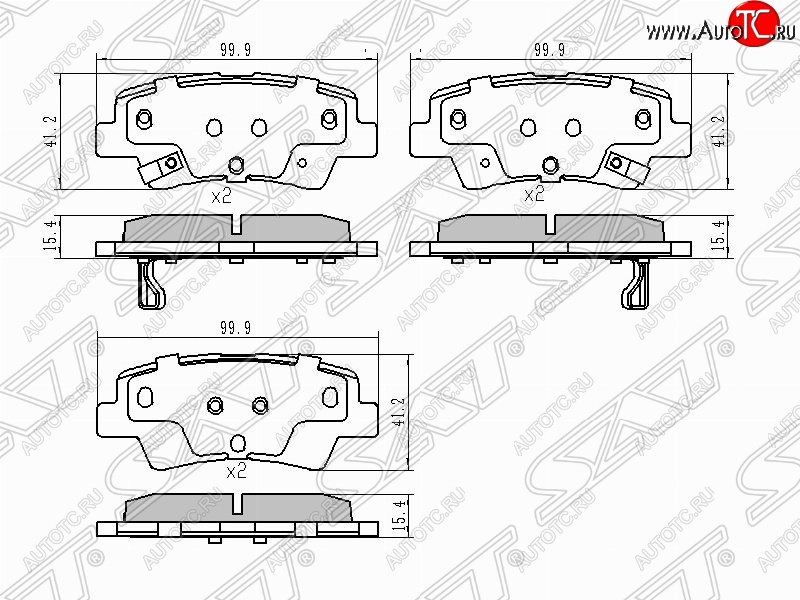 879 р. Колодки тормозные задние SAT  Hyundai Solaris  HCR (2017-2022), KIA Rio  4 FB (2016-2024)  с доставкой в г. Владивосток