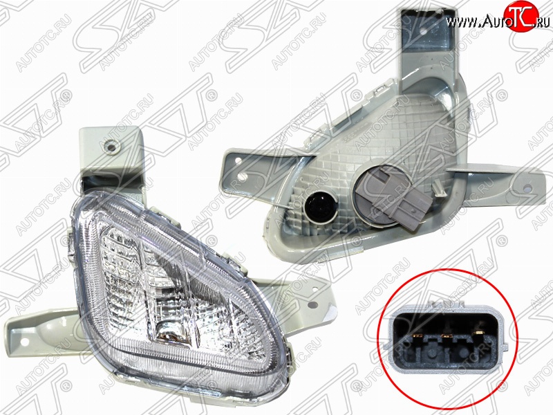 1 299 р. Левая противотуманная фара SAT Hyundai Sonata LF рестайлинг (2017-2019)  с доставкой в г. Владивосток