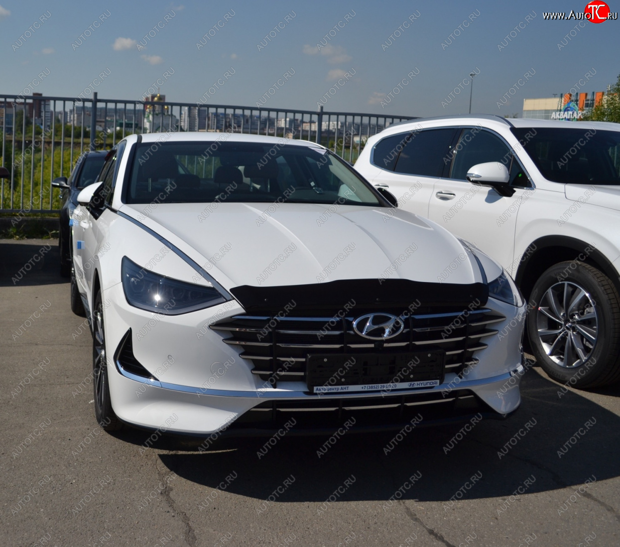 2 879 р. Дефлектор капота SIM  Hyundai Sonata  DN8 (2019-2022)  с доставкой в г. Владивосток