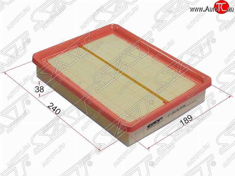 275 р. Фильтр воздушный двигателя SAT (240х180х38 mm)  Hyundai Trajet (1999-2008)  с доставкой в г. Владивосток