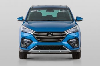 17 999 р. Передний бампер YT  Hyundai Tucson  TL (2015-2018) дорестайлинг (Неокрашенный)  с доставкой в г. Владивосток. Увеличить фотографию 1