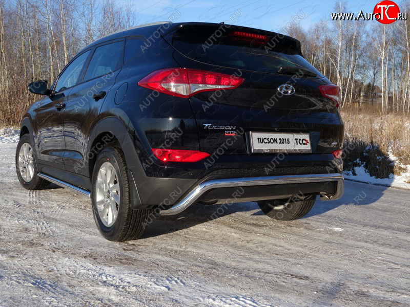 21 799 р. Защита заднего бампера ТСС (нержавейка d 60,3 мм) (кенгурин) Hyundai Tucson TL дорестайлинг (2015-2018)  с доставкой в г. Владивосток