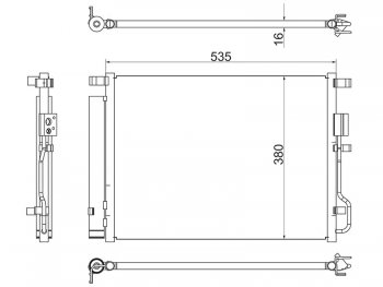 Радиатор кондиционера SAT Hyundai (Хюндаи) Tucson (Туссон)  TL (2015-2021), KIA (КИА) Sportage (Спортаж)  4 QL (2016-2022)