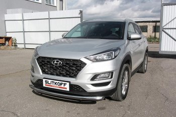 Защита переднего бампера Slitkoff (d57 мм) Hyundai (Хюндаи) Tucson (Туссон)  TL (2018-2021) TL рестайлинг