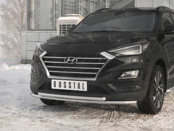 18 999 р. Защита переднего бампера (2 трубы Ø42 мм, нержавейка) SLITKOFF Hyundai Tucson TL рестайлинг (2018-2021)  с доставкой в г. Владивосток. Увеличить фотографию 2