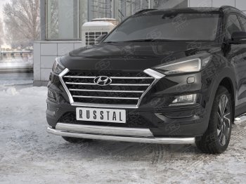 22 949 р. Защита переднего бампера (2 трубы Ø63 и 75х42 мм, нержавейка) Russtal Hyundai Tucson TL рестайлинг (2018-2021)  с доставкой в г. Владивосток. Увеличить фотографию 4