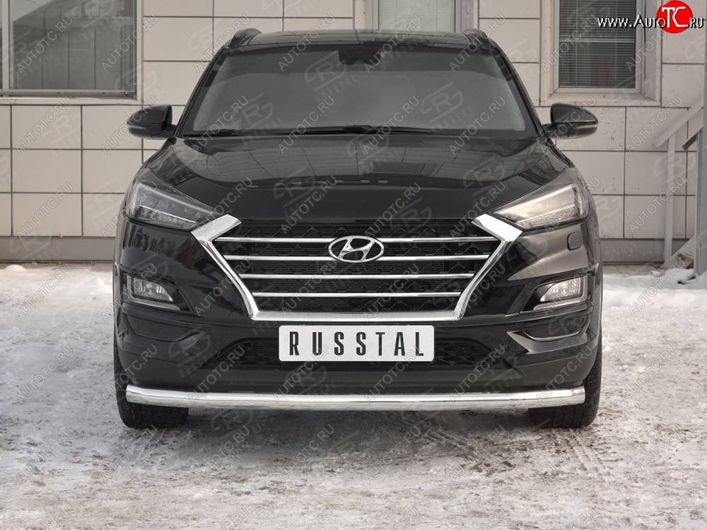 16 999 р. Защита переднего бампера (Ø 63 мм, нержавейка) SLITKOFF Hyundai Tucson TL рестайлинг (2018-2021)  с доставкой в г. Владивосток