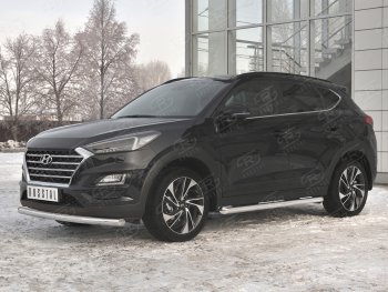 16 999 р. Защита переднего бампера (Ø 63 мм, нержавейка) SLITKOFF Hyundai Tucson TL рестайлинг (2018-2021)  с доставкой в г. Владивосток. Увеличить фотографию 2