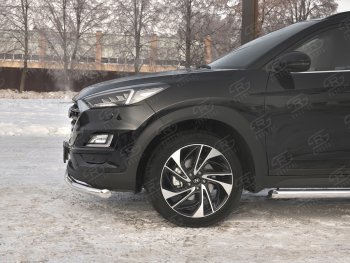 16 999 р. Защита переднего бампера (Ø 63 мм, нержавейка) SLITKOFF Hyundai Tucson TL рестайлинг (2018-2021)  с доставкой в г. Владивосток. Увеличить фотографию 3