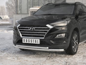 17 899 р. Защита переднего бампера (2 трубы Ø63 и 42 мм, нержавейка) SLITKOFF  Hyundai Tucson  TL (2018-2021) рестайлинг  с доставкой в г. Владивосток. Увеличить фотографию 4