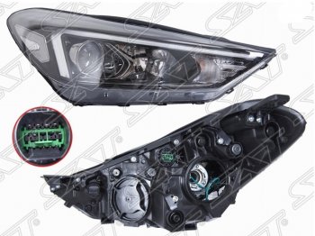 20 449 р. Правая передняя фара SAT (LED) Hyundai Tucson TL рестайлинг (2018-2021)  с доставкой в г. Владивосток. Увеличить фотографию 1