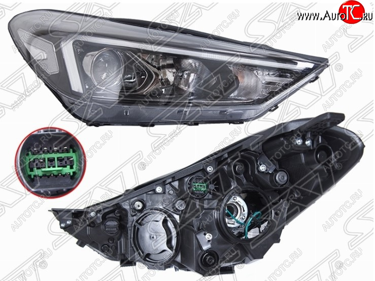 20 449 р. Правая передняя фара SAT (LED) Hyundai Tucson TL рестайлинг (2018-2021)  с доставкой в г. Владивосток