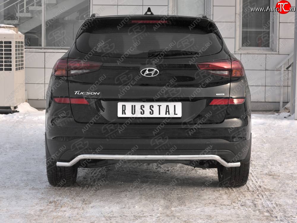 12 949 р. Защита заднего бампера (Ø42 мм волна, нержавейка) SLITKOFF Hyundai Tucson TL рестайлинг (2018-2021)  с доставкой в г. Владивосток