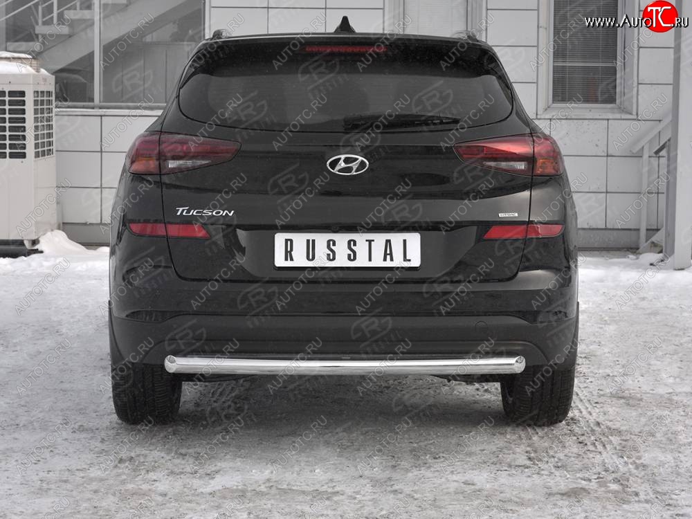 16 499 р. Защита заднего бампера (Ø63 мм, нержавейка) SLITKOFF Hyundai Tucson TL рестайлинг (2018-2021)  с доставкой в г. Владивосток