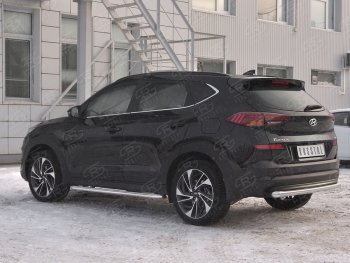 16 499 р. Защита заднего бампера (Ø63 мм, нержавейка) SLITKOFF Hyundai Tucson TL рестайлинг (2018-2021)  с доставкой в г. Владивосток. Увеличить фотографию 2