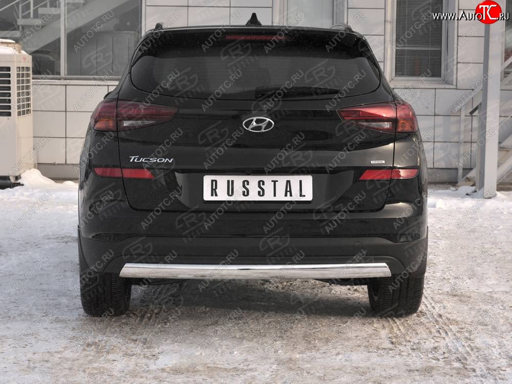 14 999 р. Защита заднего бампера (Ø75x42 мм, нержавейка) Russtal Hyundai Tucson TL рестайлинг (2018-2021)  с доставкой в г. Владивосток