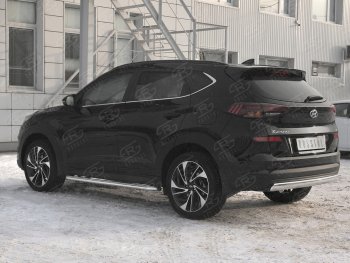 14 999 р. Защита заднего бампера (Ø75x42 мм, нержавейка) Russtal Hyundai Tucson TL рестайлинг (2018-2021)  с доставкой в г. Владивосток. Увеличить фотографию 2